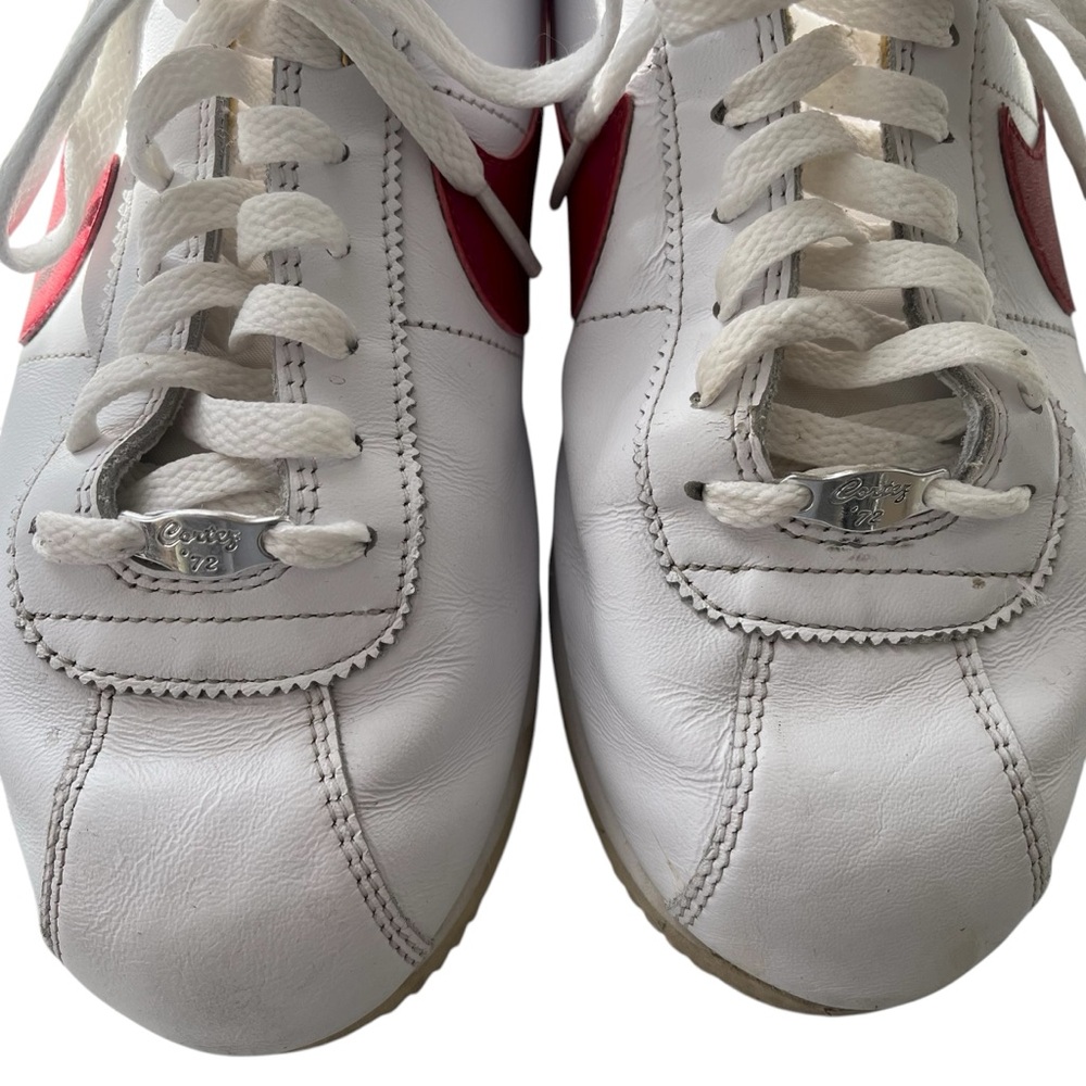 Nike Cortez leather sneakers white red blue swoosh size 10 - Picture 8 of 13